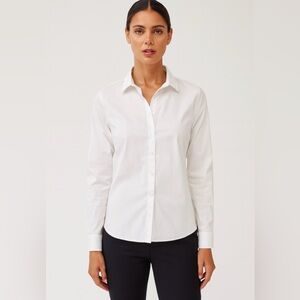 Robert Rodriguez, white button down, collared, long sleeve shirt, 76% cotton, S
